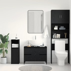 vidaXL Ντουλάπι Νιπτήρος σε Μαύρη Βελανιδιά, 80x33x60 εκ, Επεξεργασμένο Ξύλο