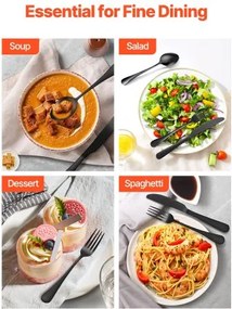 VEVOR 30-Piece Silverware Set Stainless Steel Cutlery Flatware Utensils for 6