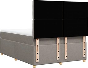 vidaXL Κρεβάτι Boxspring με Στρώμα Taupe 140x190 εκ. Υφασμάτινο