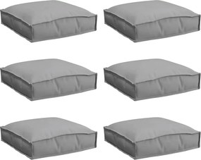 vidaXL Μαξιλάρι 6 pcs Γκρι 40 x 40 x 8 εκ. Ύφασμα Όξφορντ