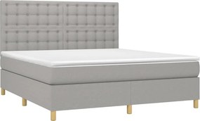 vidaXL Κρεβάτι Boxspring με Στρώμα Αν. Πράσινο 160x200εκ Υφασμάτινο