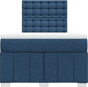 vidaXL Κρεβάτι Boxspring με Στρώμα Μπλε 120x200 εκ. Υφασμάτινο