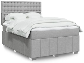 vidaXL Κρεβάτι Boxspring με Στρώμα Αν. Πράσινο 160x200εκ Υφασμάτινο