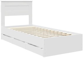 vidaXL Σκελετός Κρεβατιού Λευκό 90 x 200 cm Μηχανήματος Ξύλο