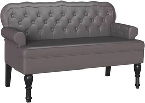 vidaXL Καναπές Chesterfield Γκρι 119,5 x 64,5 x 75 εκ. Τεχνητό Δέρμα
