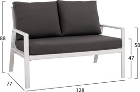 ΚΑΝΑΠΕΣ ΔΙΘΕΣΙΟΣ ΑΛΟΥΜΙΝΙΟΥ TABBY HM5561.01 ΛΕΥΚΟΣ ΜΕ ΜΑΞΙΛΑΡΙΑ