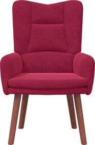 vidaXL Πολυθρόνα Κόκκινο 63 x 67 x 94 εκ. Βελούδο