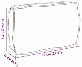 vidaXL Μαξιλάρι Γκρι 70 x 40 x 12 cm Ύφασμα Όξφορντ