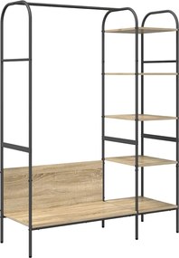 vidaXL Ράφι Ρούχων με ράφι Καφέ 120 x 44 x 160 εκ Επεξεργασμένο ξύλο