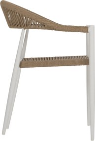 ΠΟΛΥΘΡΟΝΑ ΑΛΟΥΜΙΝΙΟΥ GRET HM5854.01 ΛΕΥΚΗ PE RATTAN ΜΠΕΖ 56x55,5x78Υεκ.