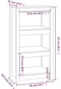 Βιβλιοθήκη Λευκή 50x35x97 εκ. από Μασίφ Ξύλο Πεύκου - Λευκό