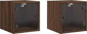vidaXL Bedside Cabinet 2 τμχ. Brown Oak 13.8x14.6x13.8 in