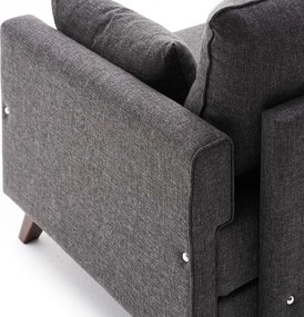 Πολυθρόνα Bella Megapap υφασμάτινη χρώμα ανθρακί 82x81x85εκ.