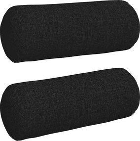 vidaXL Μαξιλάρια Στήριγμα 2 pcs Μαύρο Ø 15 x 40 εκ ύφασμα