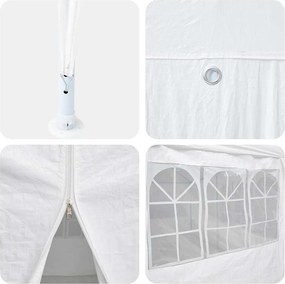 vidaXL Σκηνή Πάρτυ Λευκό 400 x 400 x 266 εκ Πολυαιθυλένιο