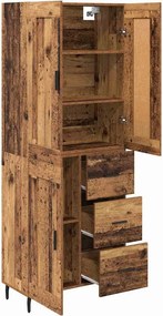 vidaXL Highboard με συρτάρι 2 pcs Παλιό Ξύλο Επεξεργασμένο ξύλο