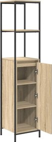 vidaXL Ντουλάπι μπάνιου με ράφια Sonoma δρυς 36x35x165 εκ.