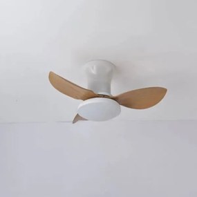 Ανεμιστήρας Οροφής Με Φως Led & Τηλεχειριστήριο 65εκ. Homelighting Adam White/Light Brown 77-50627