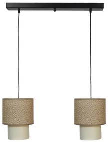 Κρεμαστό Φωτιστικό Οροφής 2xE27 Ύφασμα HK-10 Heronia Lighting-14-0276-Καφέ 14-0276