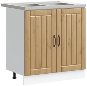 vidaXL Βάση νιπτήρα Lucca 2 pcs Artisan Oak Επεξεργασμένο ξύλο