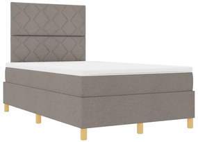 vidaXL Κρεβάτι με ελατήρια με κεφαλάρι Taupe 120 x 200 cm ύφασμα