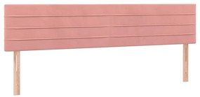 vidaXL Κεφαλάρι Κρεβατιού LED Ροζ 160x5x78/88 εκ. Βελούδινο