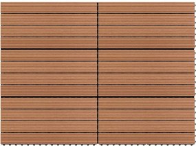 vidaXL Πλάκα Κατασκευής 6 pcs Καφέ 60 x 30 cm WPC