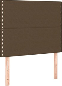 vidaXL Κρεβάτι Boxspring με Στρώμα Σκούρο Καφέ 100x200 εκ. Υφασμάτινο