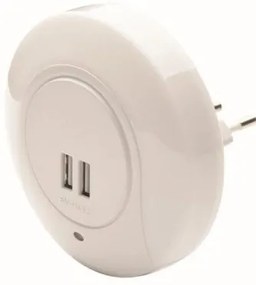 Φωτάκι Νυκτός LED 1W με 2 USB Θύρες SF78LED ACA-SF78LED-Λευκό SF78LED
