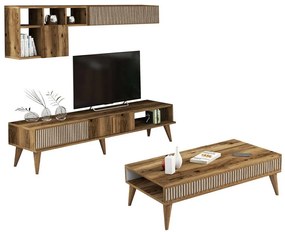 Σύνθεση Σαλονιού (Σετ 2Τμχ) HM11847.01 Walnut-White Μελαμίνη
