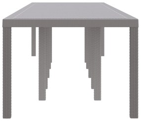 vidaXL Τραπέζι Κήπου Ανοιχτό Γκρι 350x100x73 cm Poly Rattan