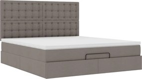 vidaXL Οθωμανικό κρεβάτι με στρώμα Taupe 180x200cm ύφασμα