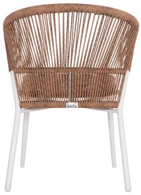 Καρέκλα LYNN C6267.02 Αλουμινίου Λευκή με P.E. Rattan Φυσικό 57x61x79Υ εκ. 57x61x79 εκ.