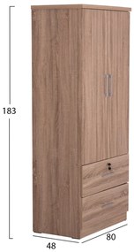 ΝΤΟΥΛΑΠΑ ΜΕ ΣΥΡΤΑΡΙΑ REINA HM2484.11 SONAMA OAK ΜΕΛΑΜΙΝΗ 80x48x183Υεκ. - HM2484.11