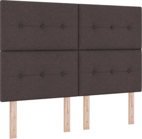 vidaXL Κρεβάτι box spring με στρώμα Σκούρο Καφέ 140 x 190 cm Ύφασμα