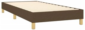 vidaXL Κρεβάτι Boxspring με Στρώμα &amp; LED Σκ.Καφέ 90x190 εκ. Υφασμάτινο