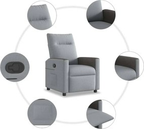 vidaXL Πολυθρόνα Ανακλινόμενη Ανοιχτό Γκρι Υφασμάτινη