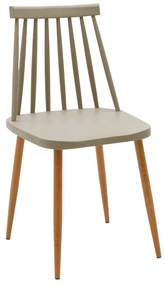 Καρέκλα Aurora pakoworld PP μόκα-φυσικό πόδι 43x48x79εκ. Model: 262-000017
