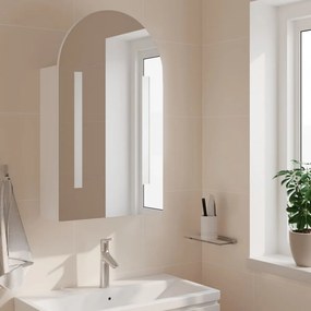 vidaXL Καθρέφτης Μπάνιου με Ντουλάπι &amp; LED Αψίδα Λευκό 42x13x70 εκ.