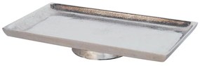 Διακοσμητική Πιατέλα Με Πόδι 00.07.72038 30x17,5x3,5cm Silver Μέταλλο