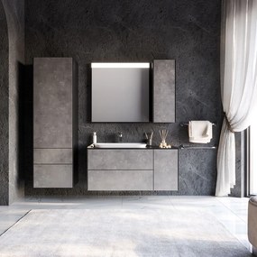 Martin Rodos 110 Silver  MDF - Πάγκος με Νιπτήρα &amp; Καθρέπτη