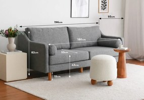 3-Seat Sofa Nordi 3 Seater Wood - Grey Grey