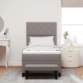 vidaXL Κρεβάτι με ελατήρια με στρώμα Taupe 100 x 200 cm ύφασμα