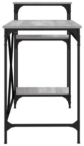 vidaXL Γραφείο με Ράφια Γκρι Sonoma 135x50x90 εκ. Επεξ. Ξύλο/Σίδηρος