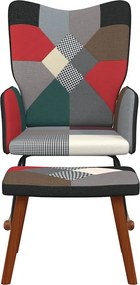 vidaXL Πολυθρόνα Κουνιστή Σχέδιο Patchwork Υφασμάτινη με Σκαμπό