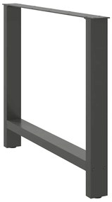 vidaXL Πόδια Τραπεζαρίας Ανθρακί 2 τεμ. 100x(72-73) εκ. Ατσάλι