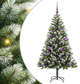 vidaXL Τεχνητό Δέντρο Χριστουγέννων με μέρη που αναδιπλώνονται και χιονάκι