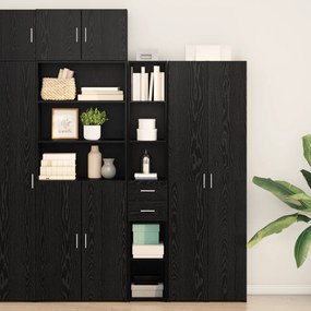 vidaXL Υψηλό ντουλάπι Μαύρη Δρυς 30x42,5x185 εκατοστά Επεξεργασμένο Ξύλο