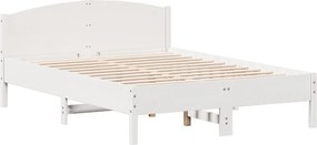 vidaXL Σκελετός Κρεβ. Χωρίς Στρώμα Λευκό 140x190 εκ Μασίφ Πεύκο