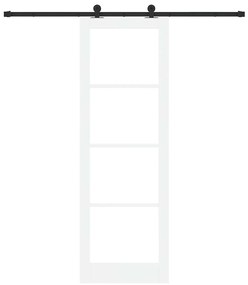 vidaXL Συρόμενη Πόρτα Χειροκίνητος Λευκό 78 x 232 cm Ξύλο και μέταλλο